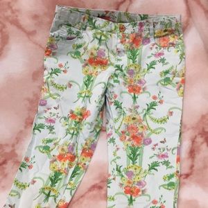 Baker by Ted Baker London Baby Blue Brights Floral Spring Slacks NWOT Size 14
